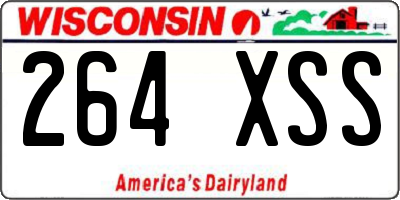 WI license plate 264XSS