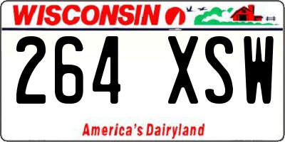 WI license plate 264XSW