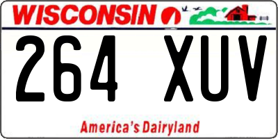 WI license plate 264XUV
