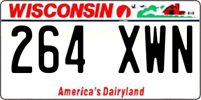 WI license plate 264XWN