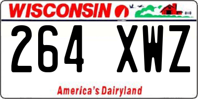 WI license plate 264XWZ