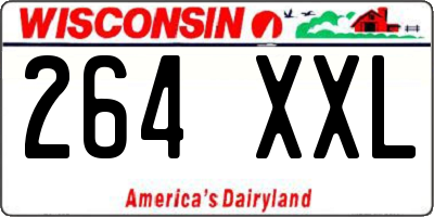 WI license plate 264XXL