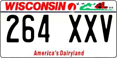 WI license plate 264XXV