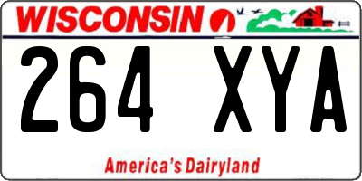 WI license plate 264XYA