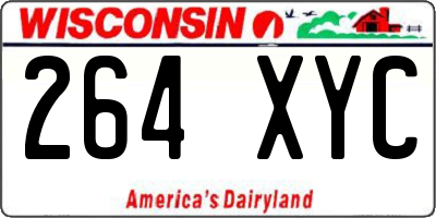 WI license plate 264XYC