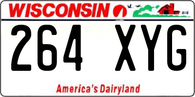 WI license plate 264XYG
