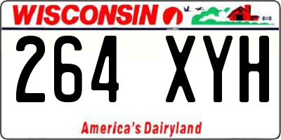 WI license plate 264XYH