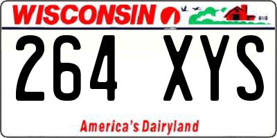 WI license plate 264XYS