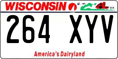 WI license plate 264XYV