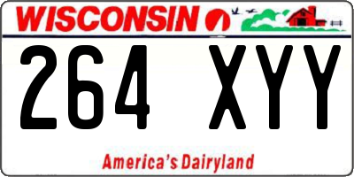 WI license plate 264XYY