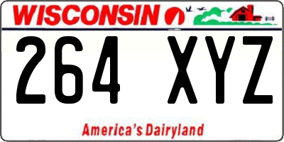 WI license plate 264XYZ