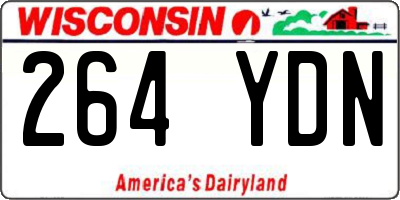 WI license plate 264YDN