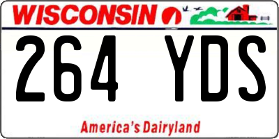 WI license plate 264YDS