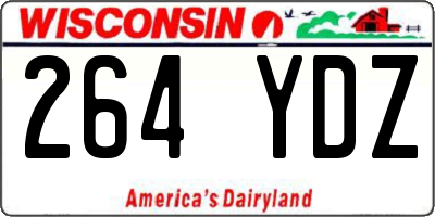WI license plate 264YDZ