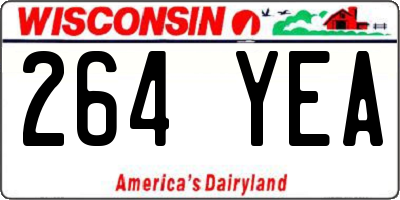 WI license plate 264YEA