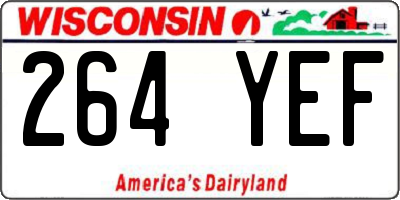 WI license plate 264YEF