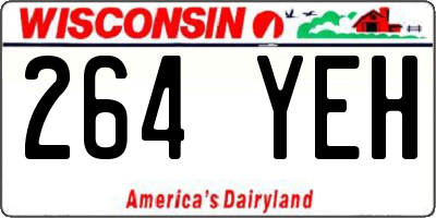 WI license plate 264YEH