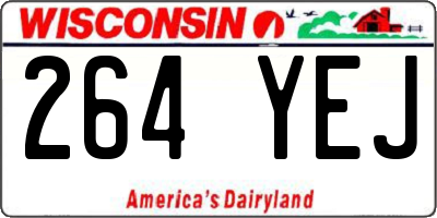 WI license plate 264YEJ