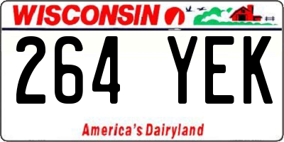 WI license plate 264YEK
