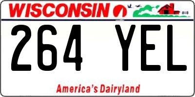 WI license plate 264YEL
