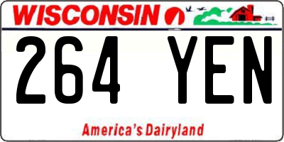 WI license plate 264YEN