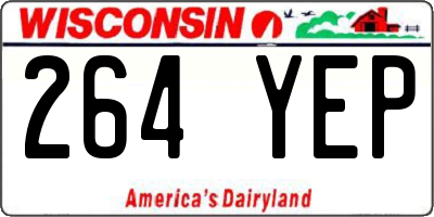 WI license plate 264YEP