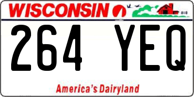 WI license plate 264YEQ