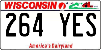 WI license plate 264YES