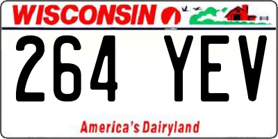 WI license plate 264YEV