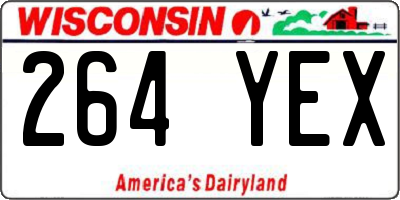 WI license plate 264YEX