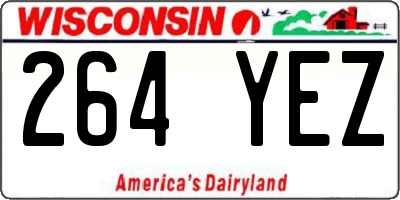 WI license plate 264YEZ