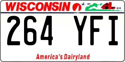 WI license plate 264YFI
