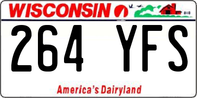 WI license plate 264YFS