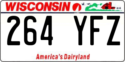 WI license plate 264YFZ