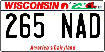 WI license plate 265NAD