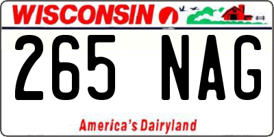 WI license plate 265NAG