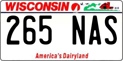 WI license plate 265NAS