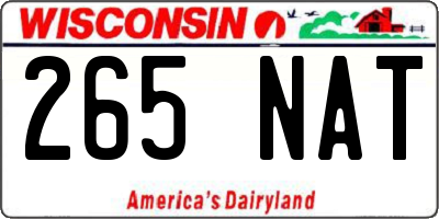 WI license plate 265NAT
