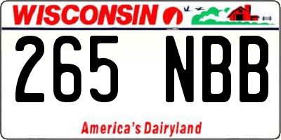 WI license plate 265NBB