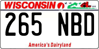 WI license plate 265NBD