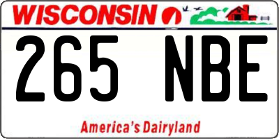 WI license plate 265NBE