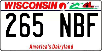 WI license plate 265NBF
