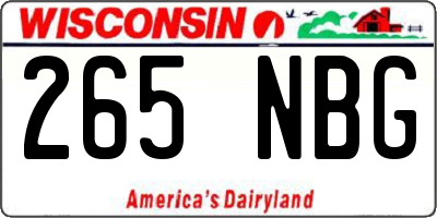 WI license plate 265NBG