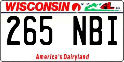 WI license plate 265NBI