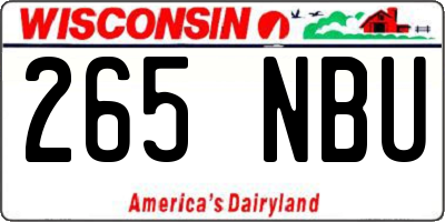 WI license plate 265NBU