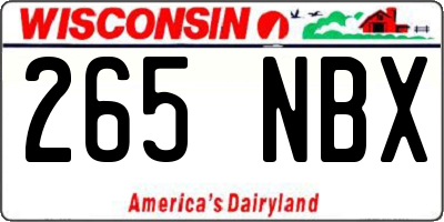 WI license plate 265NBX