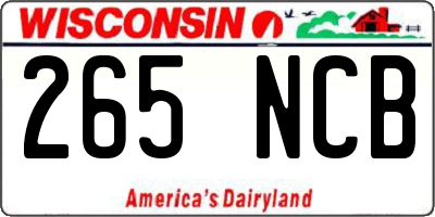 WI license plate 265NCB