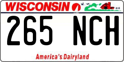 WI license plate 265NCH