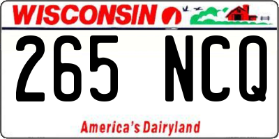 WI license plate 265NCQ