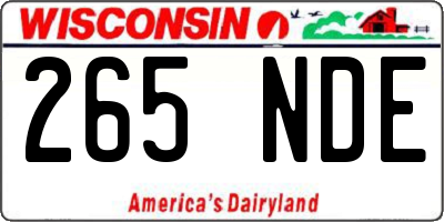 WI license plate 265NDE